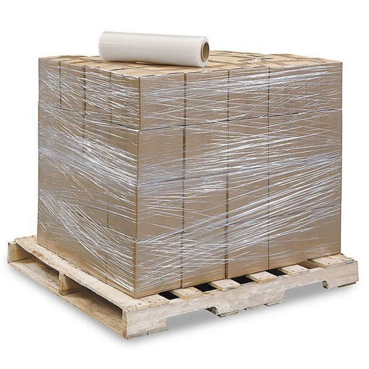 Voorgerekte handrollen rekwikkelfolie 420 mm. x 600 meter 6 micron Voorgerekte handrollen rekwikkelfolie 420 mm. x 600 meter 6 micron