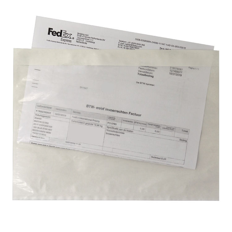 Paklijst enveloppen A6 - 162 x 120 mm. - Blanco onbedrukt Paklijst enveloppen A6 - 162 x 120 mm. - Blanco onbedrukt