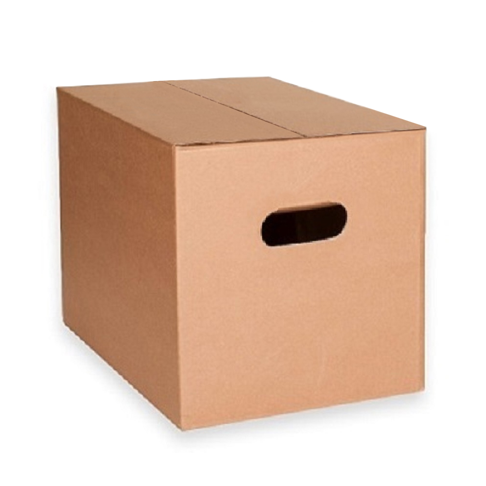 Amerikaanse vouwdoos 380 x 265 x 270 mm - B-golf bruin - met handvat Amerikaanse vouwdoos 380 x 265 x 270 mm - B-golf bruin - met handvat